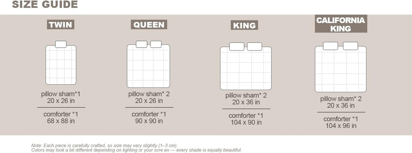 Brown Boho Seersucker Comforter Set King Size,Textured Lightweight Breathable Bedding 1 Comforter& 2 Shams