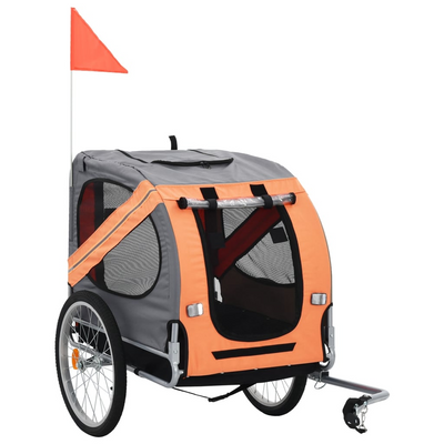 Vida -XL Dog Bike Trailer Orange and Gray