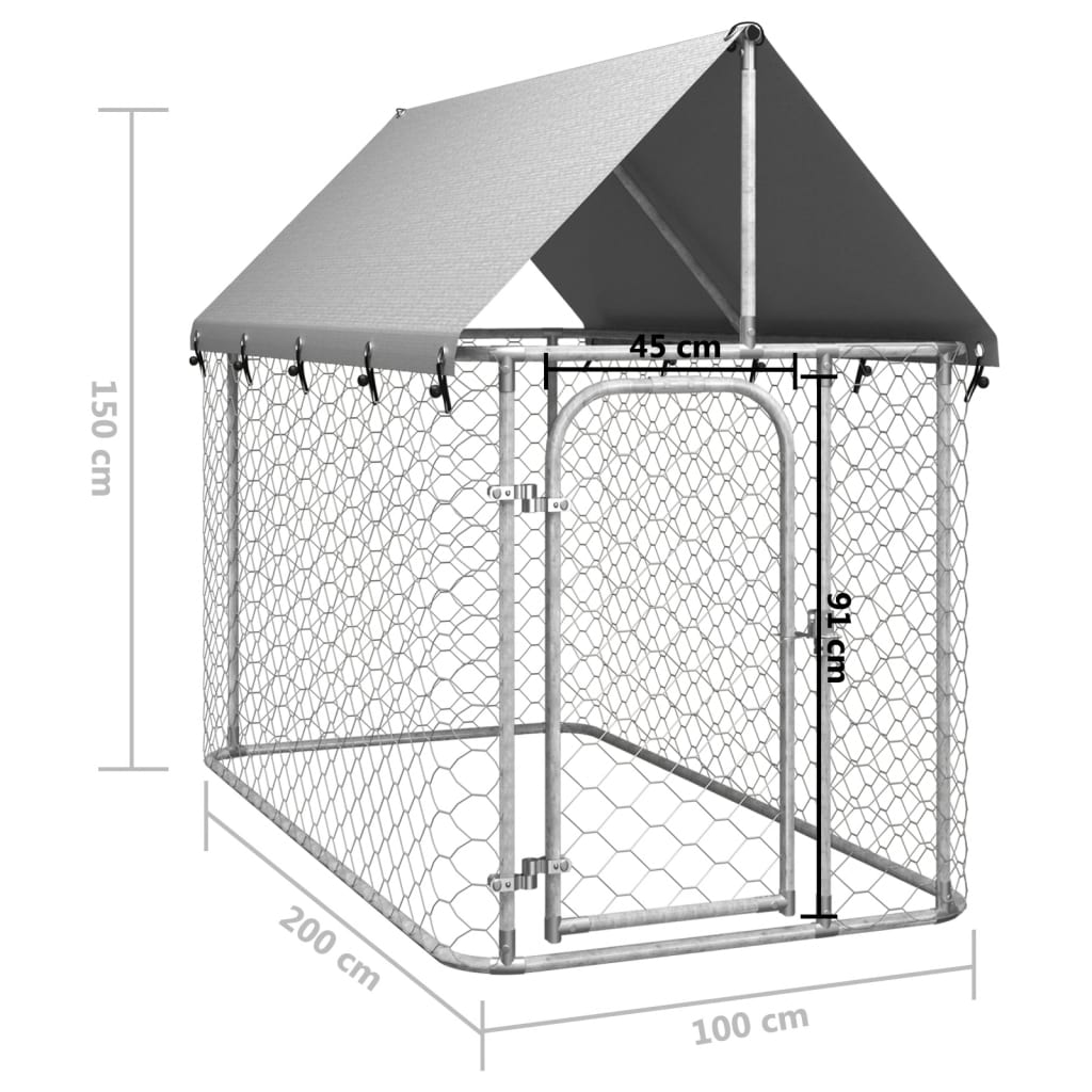 XL Outdoor Dog Kennel with Roof 78.7"x39.4"x59.1"