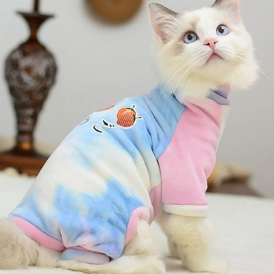 Cat Clothes Winter Warm Soft Cats Cotton Hoodies Cat Costumes Pullover Kitten Clothes Kitty Sweaters for Cats
