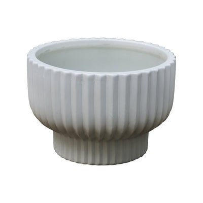 Better Homes & Gardens Pottery 12" Fischer round Ceramic Planter, White
