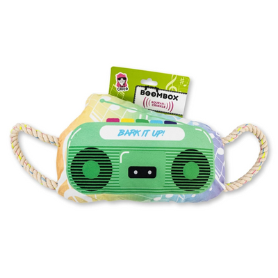 Retro Boombox Squeaker Dog Chew Toy – Plush Dog Toy with Durable Texture, for Engaging Play and Cuddles