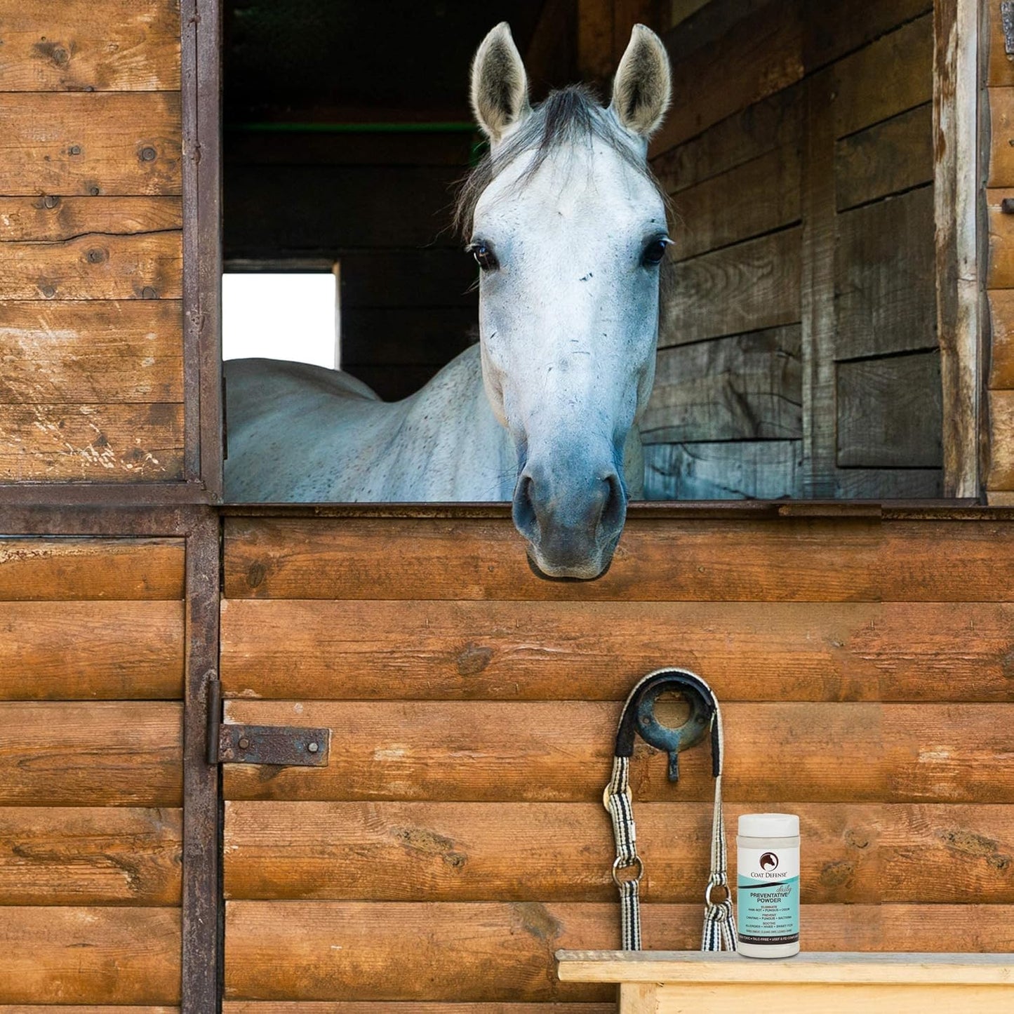 COAT DEFENSE Daily Grooming Powder for Horses | Dry Shampoo with Natural Ingredients | 64 Oz Formula for Fresh, Healthy-Looking Coat