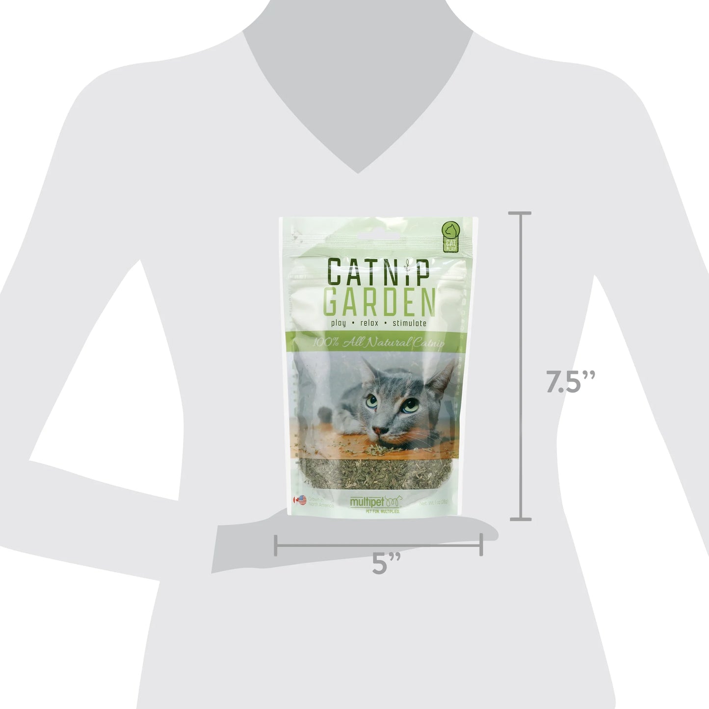 Multipet Catnip Garden All Natural Loose Catnip Bag, 1 Ounce