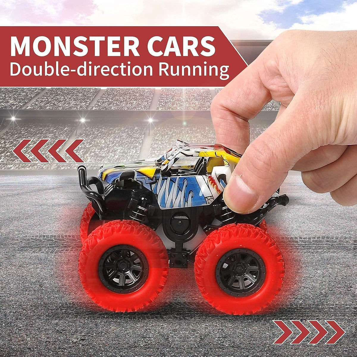 Monster Truck Toy Friction Car for Kid Toddler 360° Rotating (2 Pack)