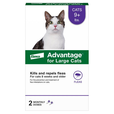 Advantage Topical Flea Prevention for Large Cats 9 Lbs+, 2-Monthly Treatments
