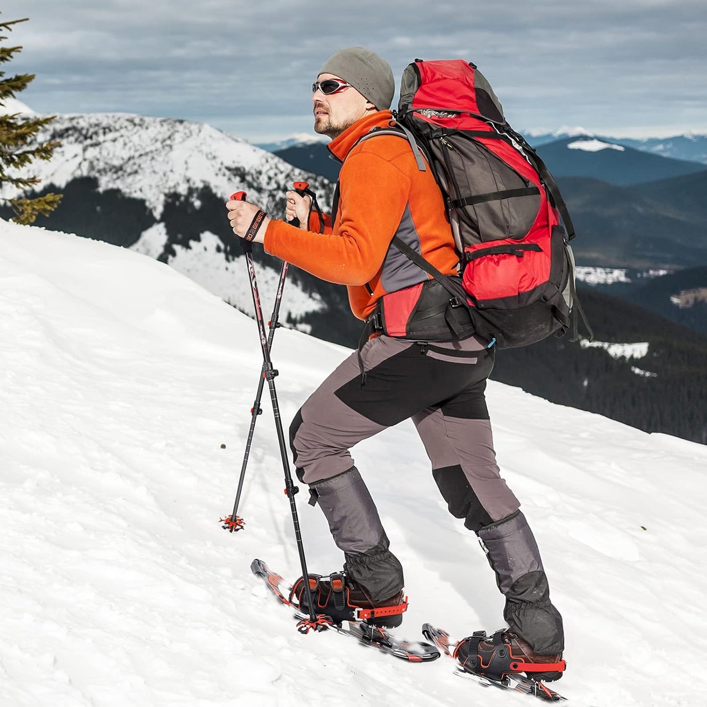 G2 GO2GETHER Aluminum Trekking Poles - Quick Adjustable Locks, Comfort Handle, Padded Strap, Snow Baskets - Walking Sticks Suitable for Hiking, Walking