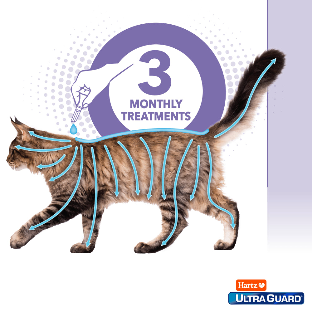 Hartz Ultraguard Pro Flea and Tick Cat Treatment, 3 Monthly Treatments