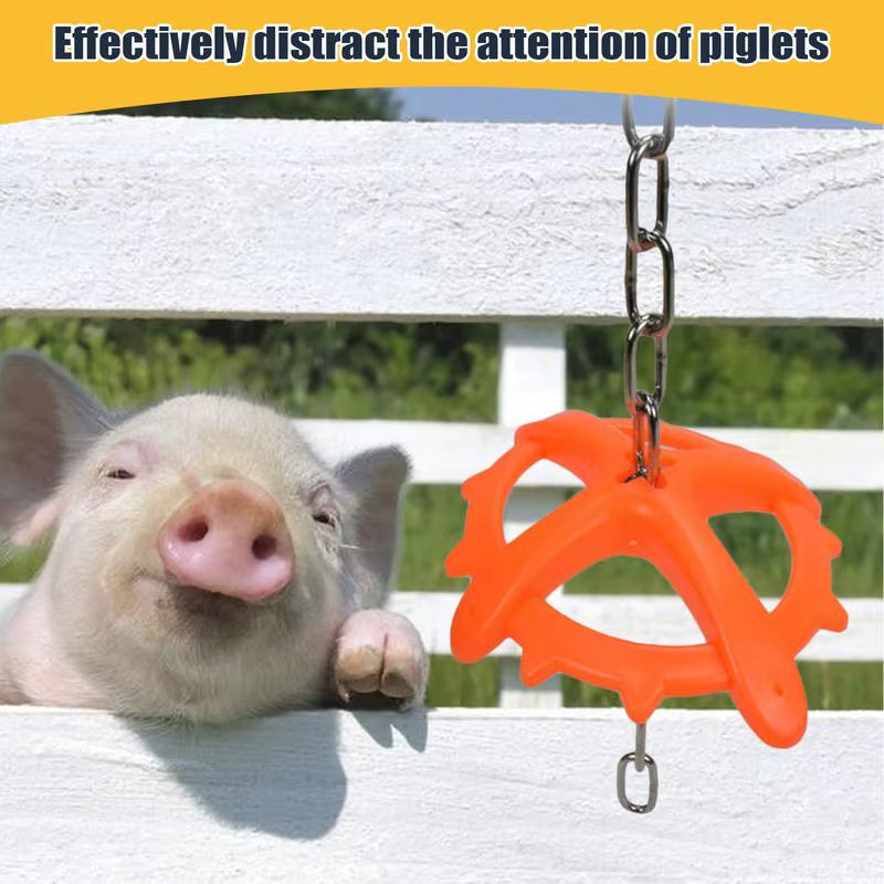 Domestic Animal Bite Toy Livestock Fighting Prevention Toy Entertainment Equipment with Chain for Home Farm Consume Excess