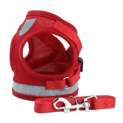 Reflective Safety Pet Dog Harness and Leash Set for Small Medium Dogs Cat Harnesses Vest Puppy Chest Strap Pug Chihuahua Bulldog Red L