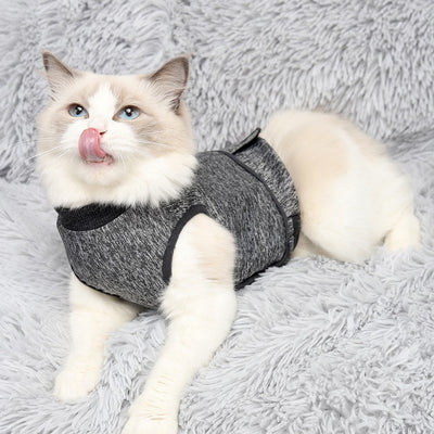 Pet Cat Clothes 2020 New High Quality Pet Clothing Cats Comfortable and Warm Gray Clothes Fast Delivery Products Gray M