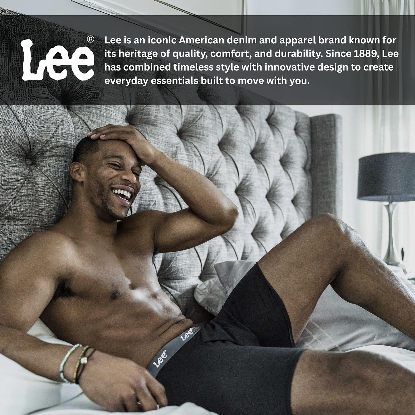 Lee Mens Underwear 4 Pack Boxers for Men Cotton Stretch Boxer Briefs