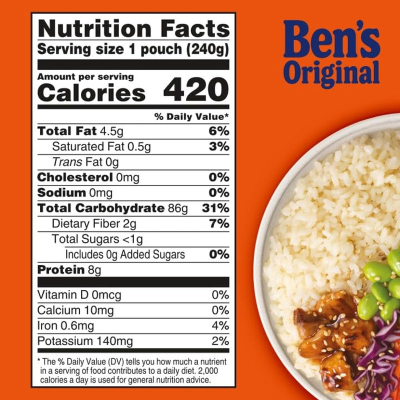 BEN'S ORIGINAL Ready Rice Sticky Rice, Easy Dinner Side, 8.5 Oz Pouch (Pack of 12)