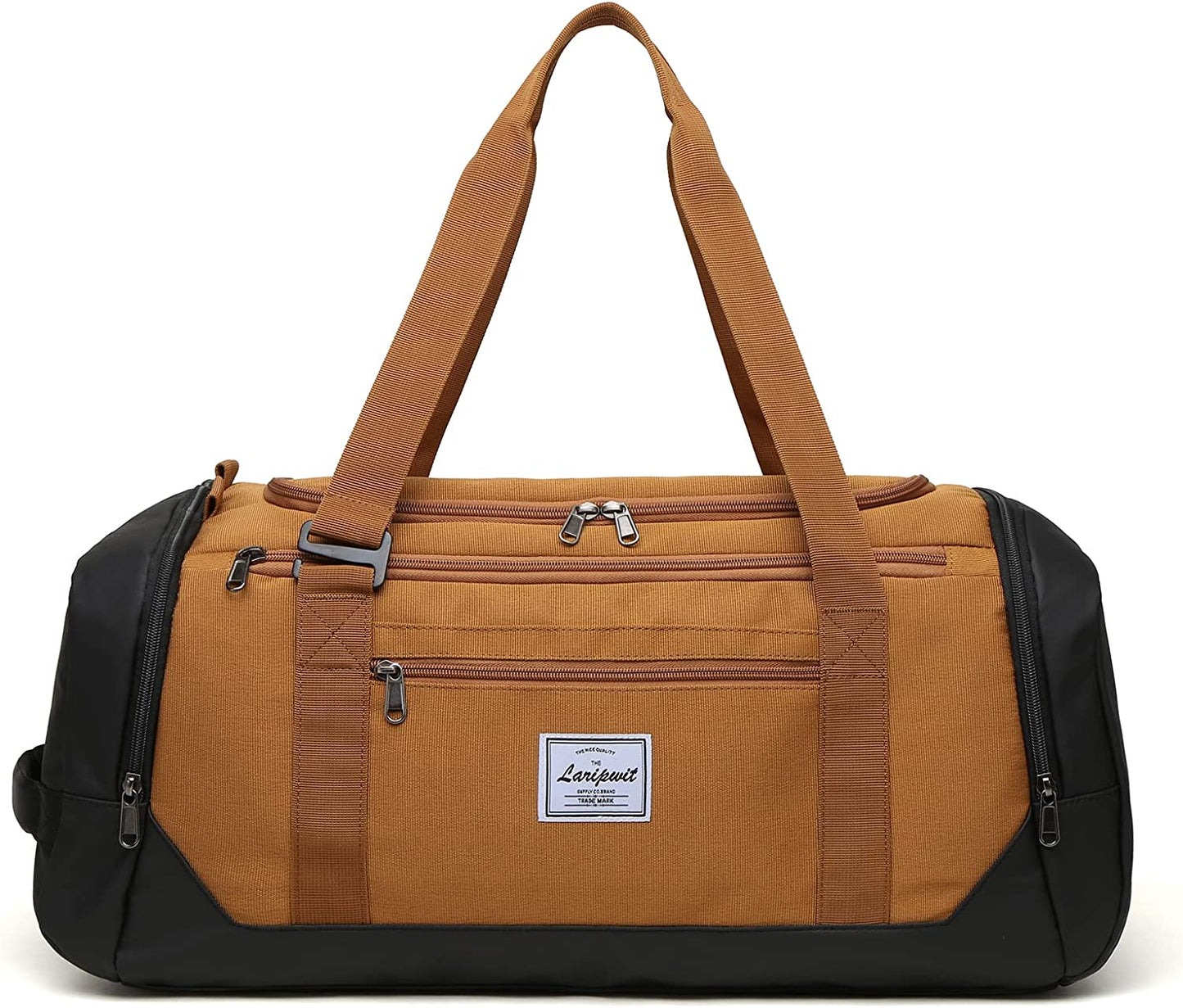 Laripwit Travel Duffle Bag for Men 40L Medium Sports Gym Bag with Wet Pocket & Shoes Compartment Weekender Overnight Backpack for Traveling Duffel Bag Backpack for Women, Khaki