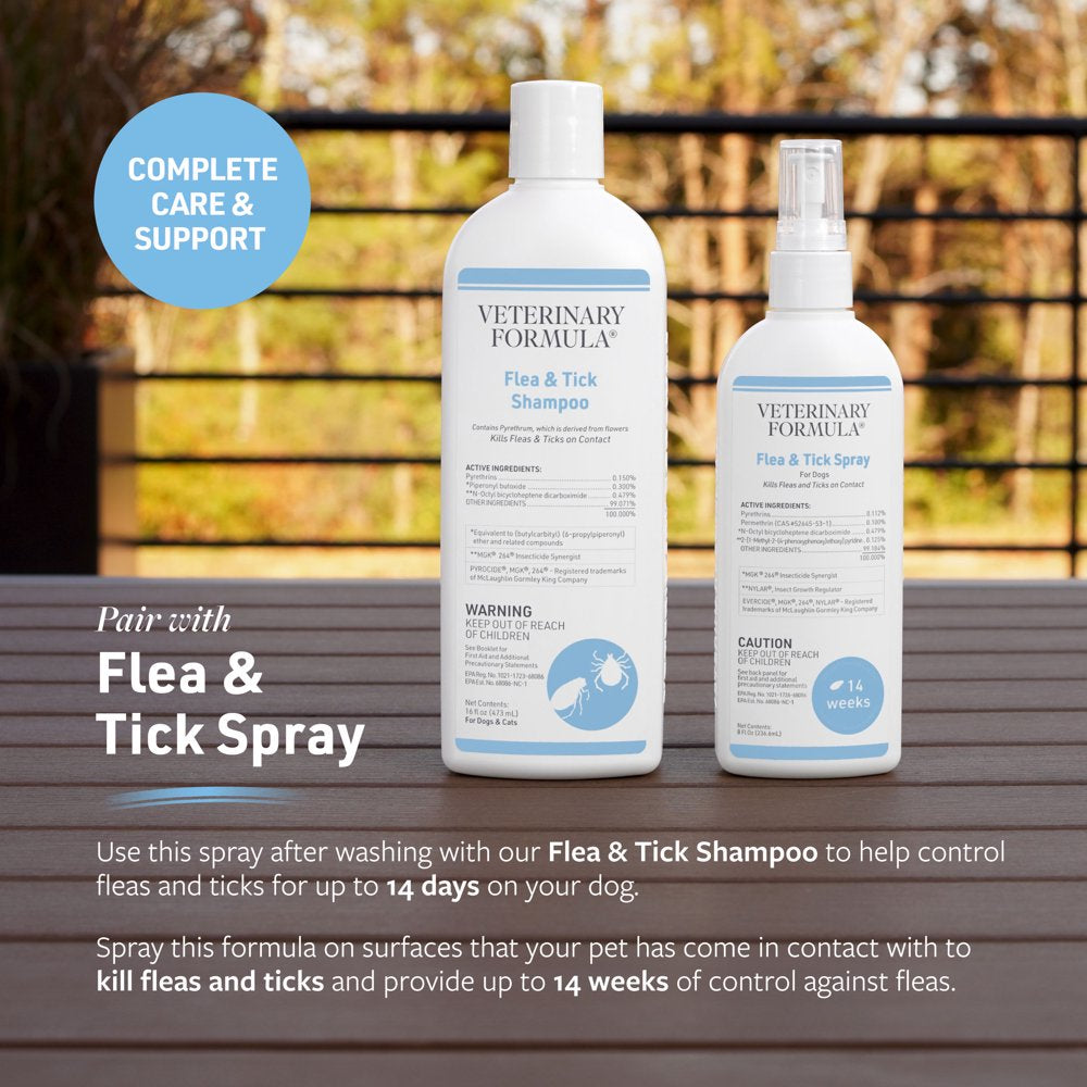 Veterinary Formula Clinical Care Flea and Tick Shampoo for Dogs and Cats, 16 Oz.