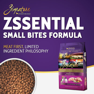 Zignature Zssential Limited Ingredient Formula Dry Dog Food Small Bites Dry Dog Food 4Lb