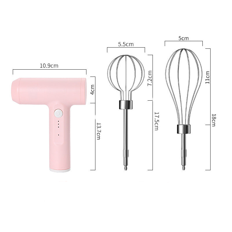Electric Egg beater With 2 Wire whisk Portable 3 Speeds ,USB Rechargeable.
