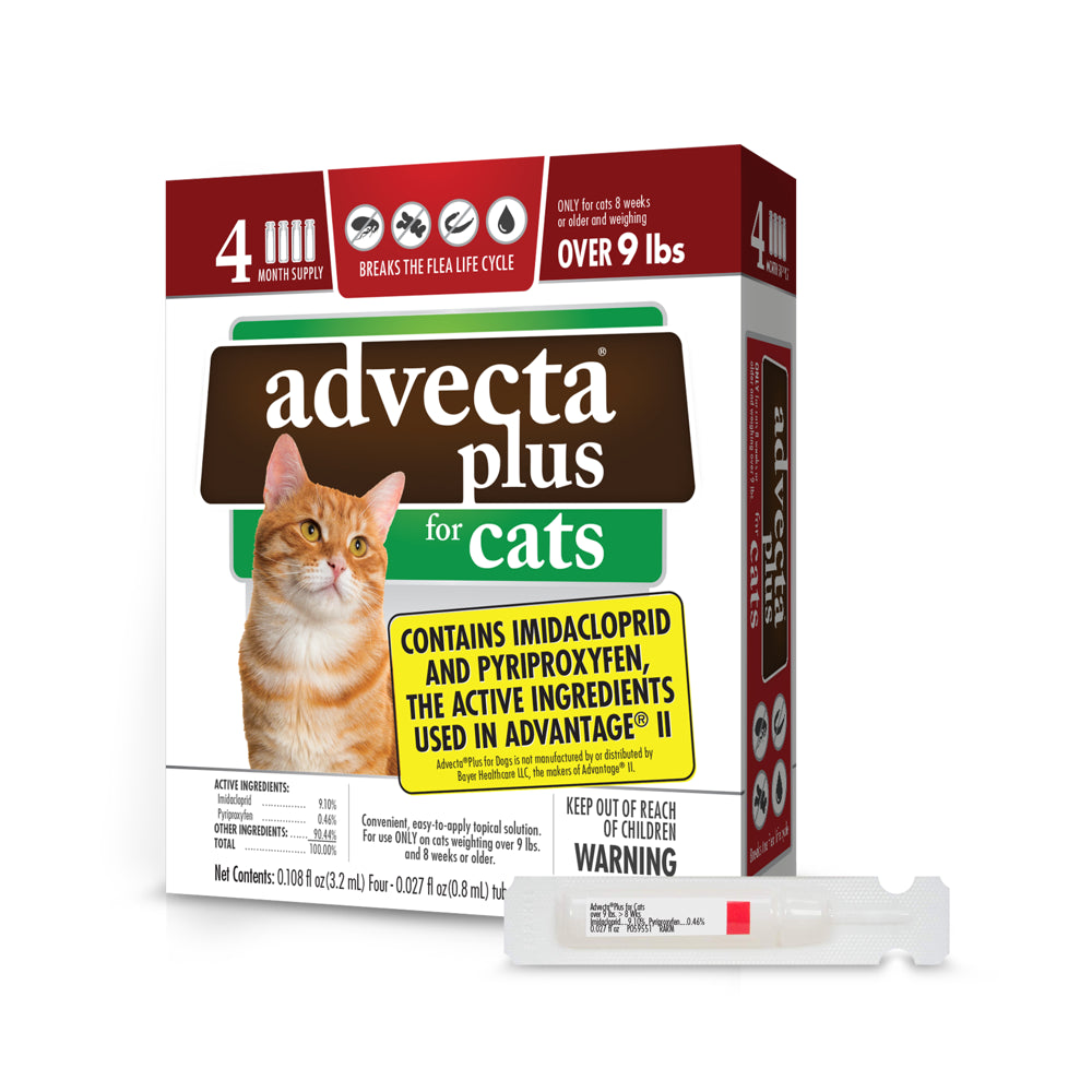 Advecta plus Flea Protection for Large Cats, Fast-Acting Topical Flea Prevention, 4 Count