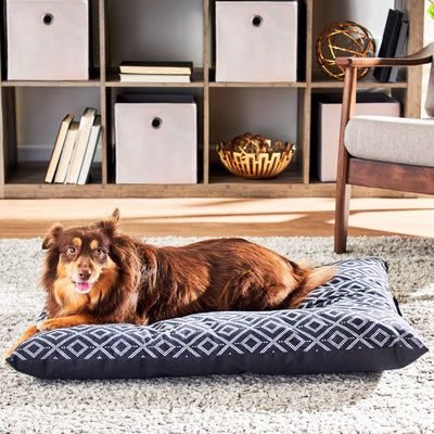 Vibrant Life Tufted Pillow Dog Pet Bed, Medium, Black, 27" X 36"