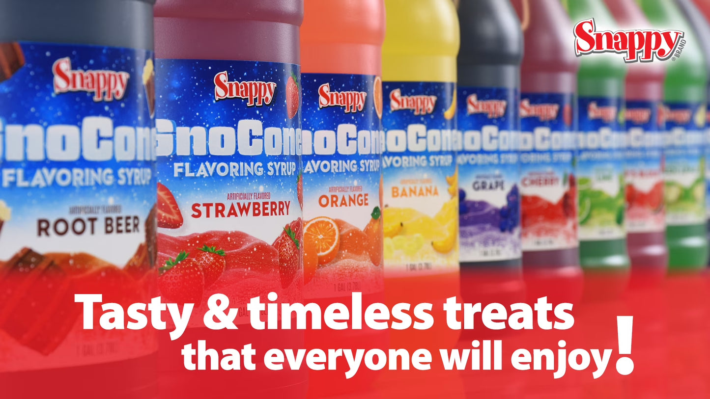 Snappy Fruit Punch Sno Cone Syrup, Flavored Syrup for Shaved Ice, 1 Gallon (128 Oz)