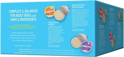 Tiki Dog Meaty Grain Free High Protein Wet Dog Food Variety Pack in Broth, 10 Cans, 3 Oz. (Packaging May Vary)