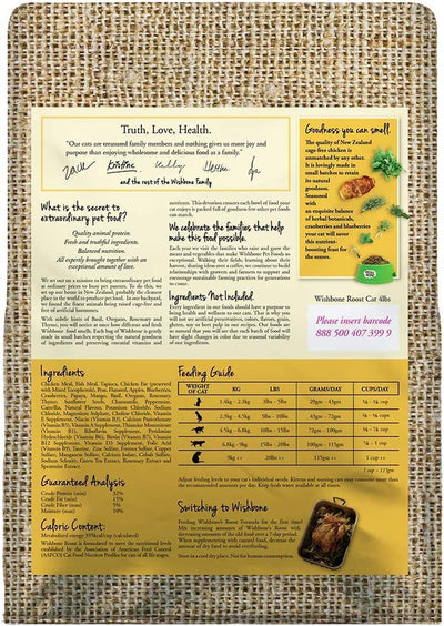 Wishbone Roost Chicken Recipe Dry Cat Food, Low Fat High Protein Cat Food for Healthier Skin and Coat, No Pork No Lard, Minerals, and Taurine
