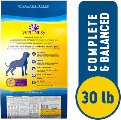Wellness Natural Pet Food Complete Health Natural Dry Large Breed Dog Food, Chicken & Rice, 30-Pound Bag