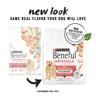 Purina Beneful Originals with Natural Salmon, Skin and Coat Support Dry Dog Food, 28 Lb. Bag