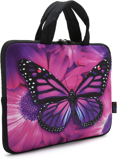 Icolor Butterfly Neoprene Sleeve Case with Handle for 15-15.6 Inch Laptop(Ihb15-005)