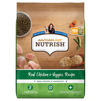 Rachael Ray Nutrish Real Chicken & Veggies Recipe Natural Food for Dogs, 6 Lb