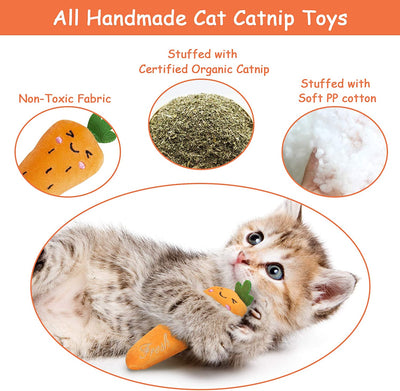ETEKYER Catnip Toys, Cat Toys, Cat Toys for Indoor Cats, Catnip Toys for Cats, Cat Toys with Catnip, Interactive Cat Toy, Cat Chew Toy, Cat Pillow Toys, Cat Toys for Kittens Kitty