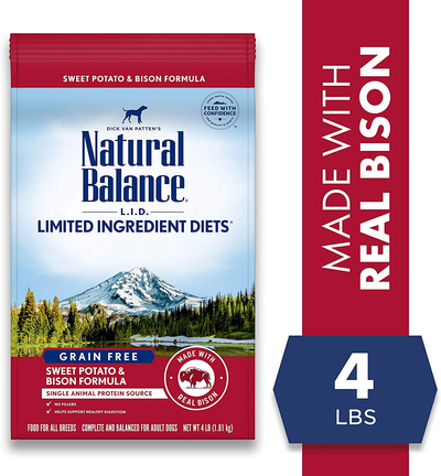 Limited Ingredient Diet Sweet Potato & Bison| Adult Grain-Free Dry Dog Food | 4-Lb. Bag