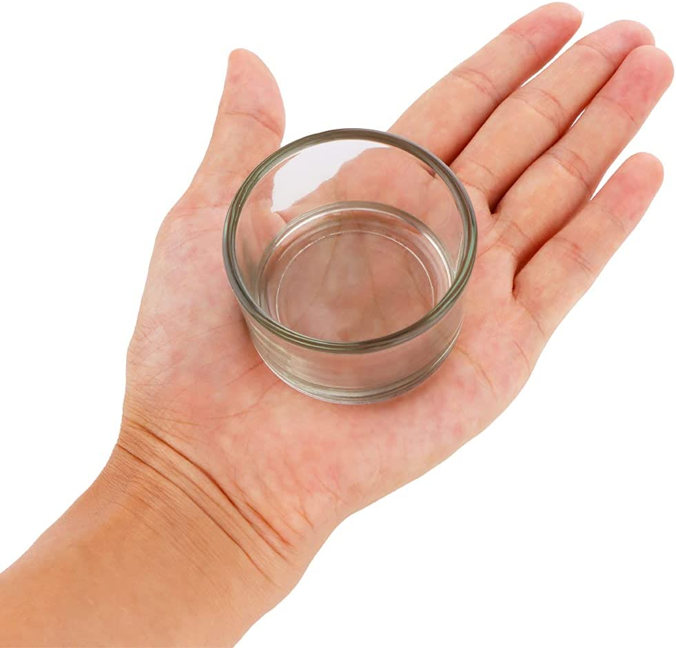 2 Pcs Hamster Food and Water Bowl Glass Anti-Turning Transparent Dish for Hamster and Other Small Pet