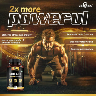 SHILAJIT for MEN GOLD for Strength, Stamina and Power (Pack of 2 (60 Capsules)