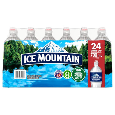ICE MOUNTAIN Brand 100% Natural Spring Water, 23.7-Ounce Plastic Sport Cap Bottles (Pack of 24)