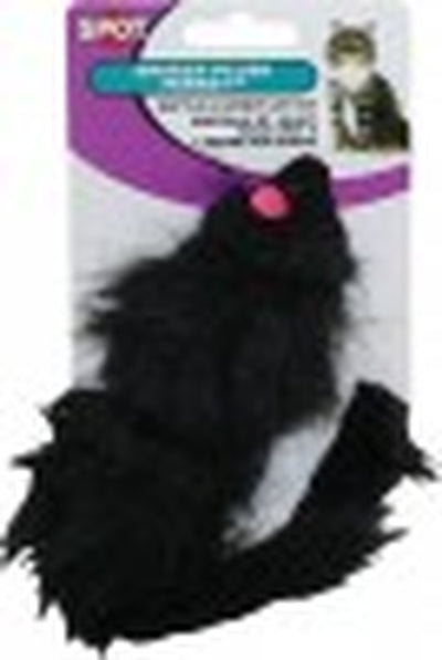 Shaggy Plush Ferret with Rattle & Catnip Cat Toy, Black