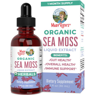 Maryruth'S | USDA Organic Sea Moss Liquid Drops | Herbal Supplement | Gut Health and Immune Support | Vegan, Non-Gmo | 1 Fl Oz / 30 Ml