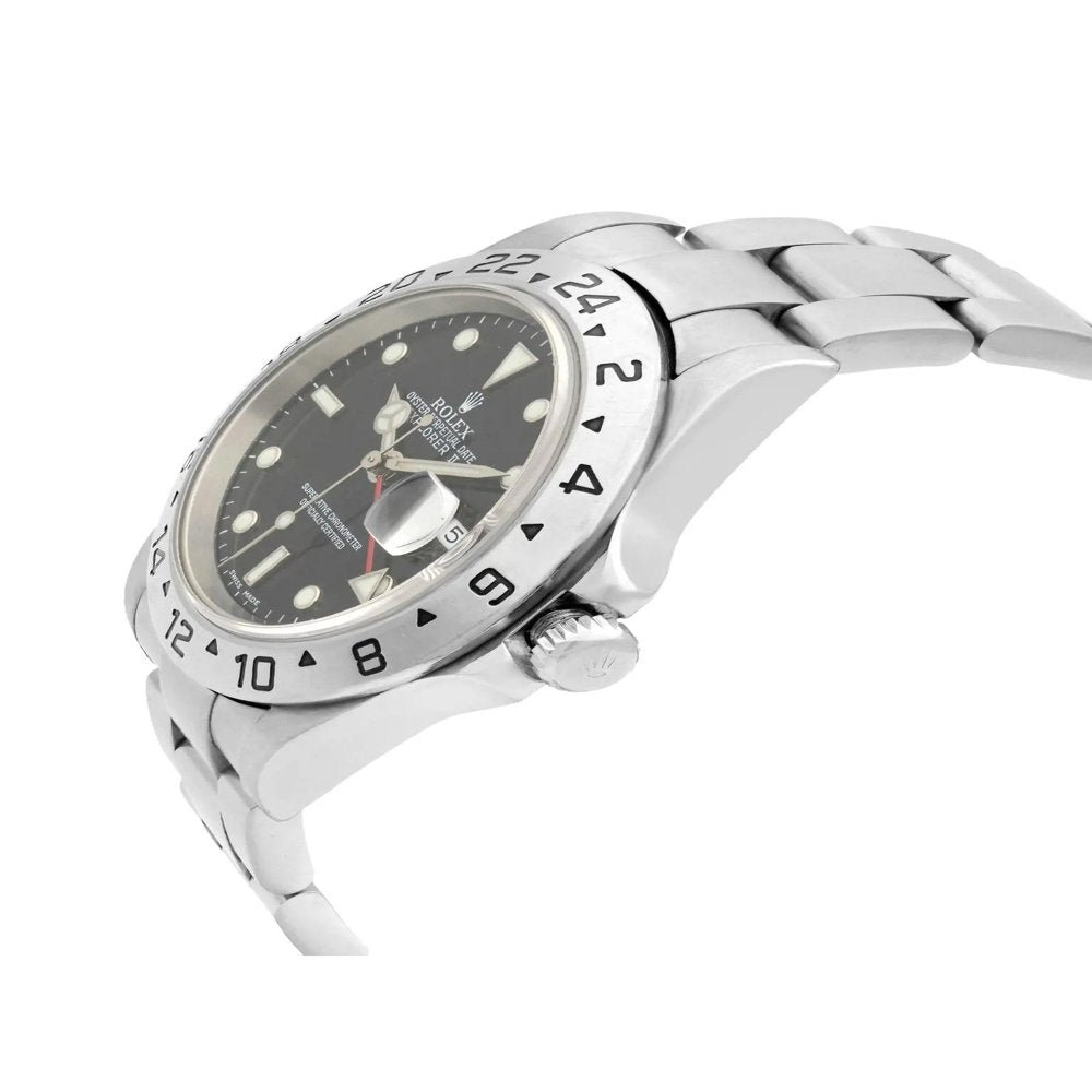 Rolex Explorer II GMT Steel No Holes Case Black Dial Automatic Mens Watch 16570