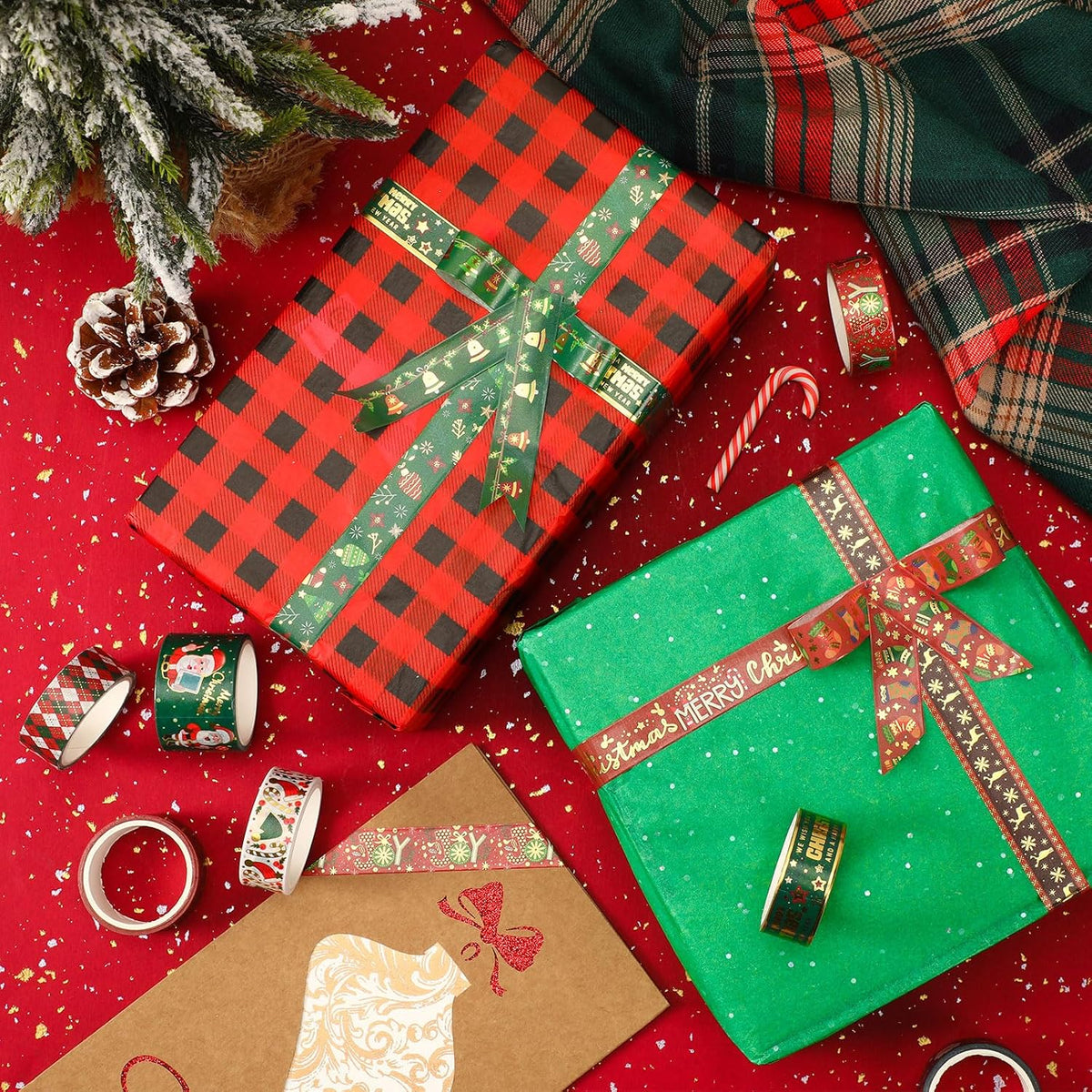 SANNIX 17 Rolls Christmas Washi Tape Holiday Decorative Washi Tapes 4 Sizes