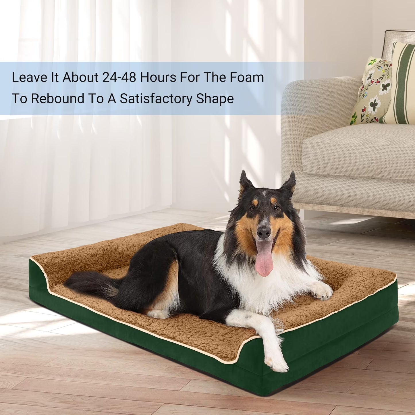 Payusd Dog Bed for Large Medium Small Dogs Orthopedic Dog Sofa Bed Non Slip Pet Couch with Removable Washable Cover Supportive Egg Crate Foam S to XL