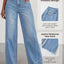 PRETTYGARDEN Wide Leg Jeans for Women Trendy High Waisted Stretchy Baggy Raw Hem Denim Palazzo Pants with Pockets