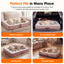 Extra Large Orthopedic Dog Bed Waterproof Pet Sofa Bed Four-Sided Bolster Cushion with Removable Washable Cover for Big Dogs Pink