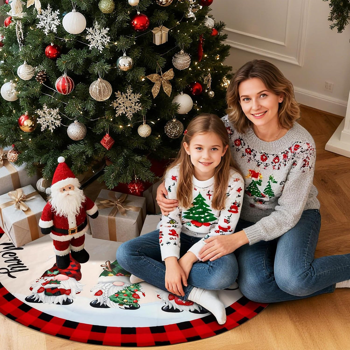 Christmas Tree Skirt - 48 Inches Large Christmas Tree Skirts Cover