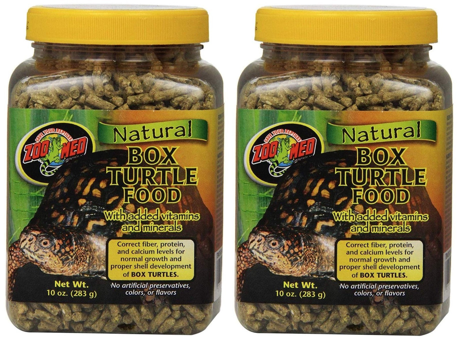 Zoo Med Box Turtle and Tortoise Food 10 Ounces Soft Moist Pellets Pack of 2