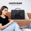 LOVEVOOK Computer Bag Laptop Bag for Women Cute PU Laptop Messenger Bag for Work College,Black