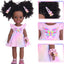 DONTNO 14.5 Inch Black Doll and Baby Doll Clothes and Accessories,Including Phone Sunglasses Shoes Makeup Accessories and Butterfly Theme Dress Best Gift for Girls Kids
