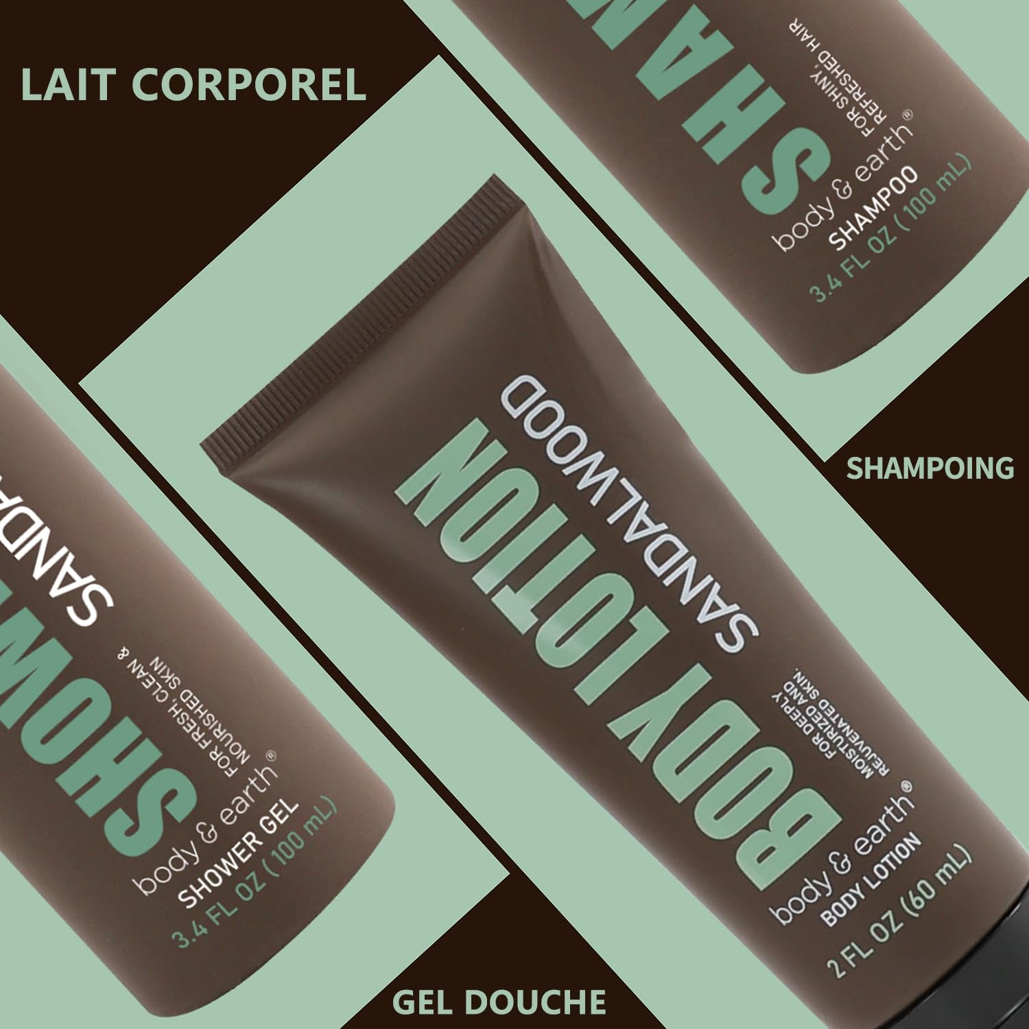 Body & Earth, Father’S Day Gifts, Birthday, Christmas Gifts for Boyfriend Husband, Gift for Men, 3PC Mens Gift Baskets, Mens Hygiene Kit, with Sandalwood Body Wash, Body Lotion and Shampoo