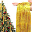 6000 Strands Christmas Tinsel Icicles, Gold Tinsel Foil Fringe Icicles