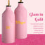 Paris Hilton Ceramic Oil and Vinegar Cruet Set, Drip-Free Spouts, Gold Details, Pink