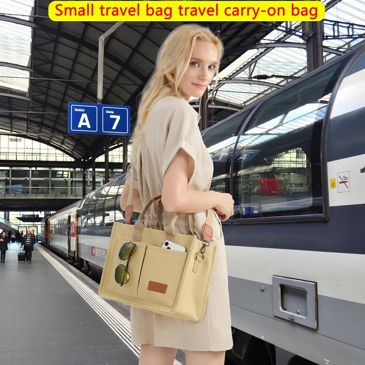 ZHMO Canvas Tote Bag for Women,Women'S Bags Crossbody Bags Work Laptop Tote Bag Large Handbags Purse for Travel Nurse Teacher